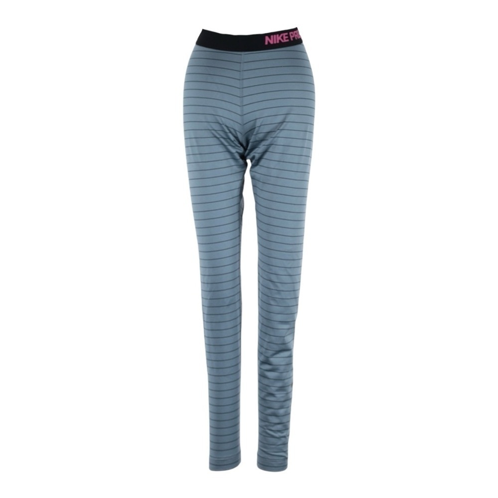 Nike Pro Hyperwarm Stripe Training Tights Blue Graphite Black Size XS